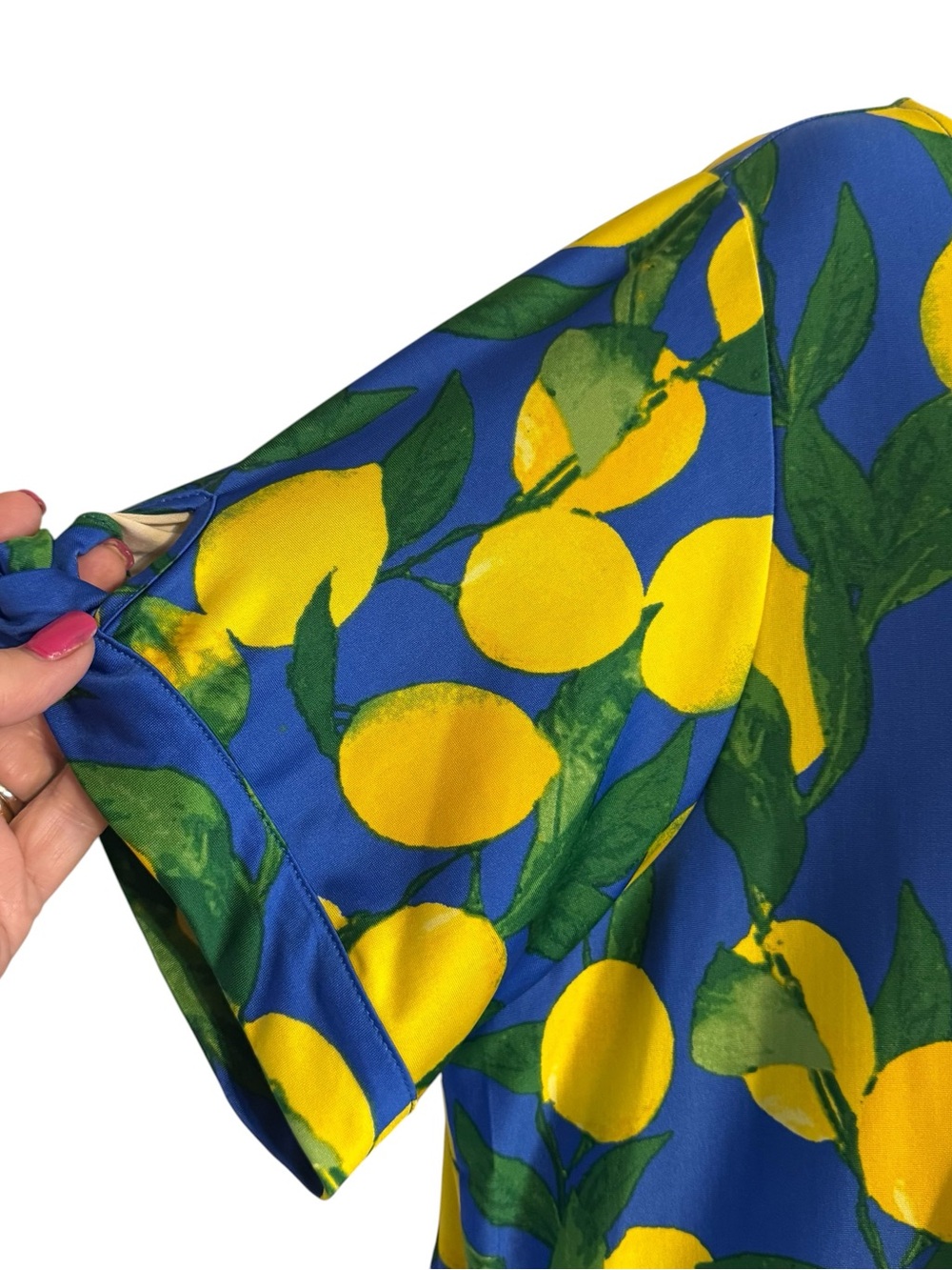 Ruby Rd. Blue Tunic with Yellow Lemon Print FUN!   PLUS: 1X   #J - Picture 3 of 8